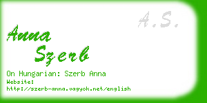 anna szerb business card